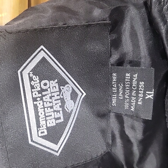 Diamond Plate Buffalo Leather Black Lined Pebbled Leather Motorcycle Chaps Sz XL - Picture 4 of 9